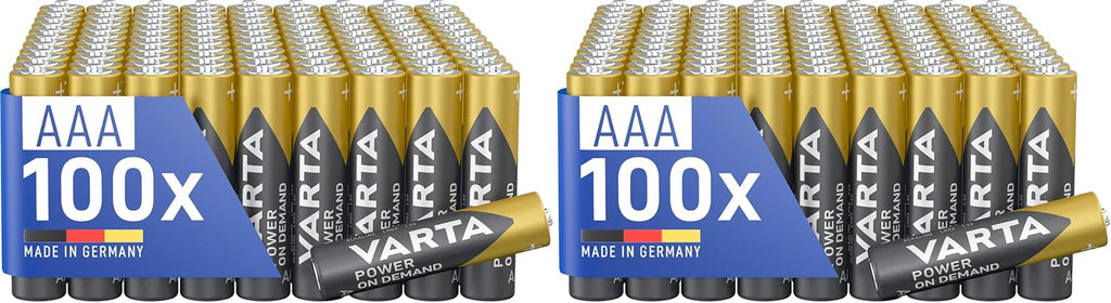 Varta Batterien AAA 100 Stück Power on Demand Alkaline 1,5 V Vorratspack
