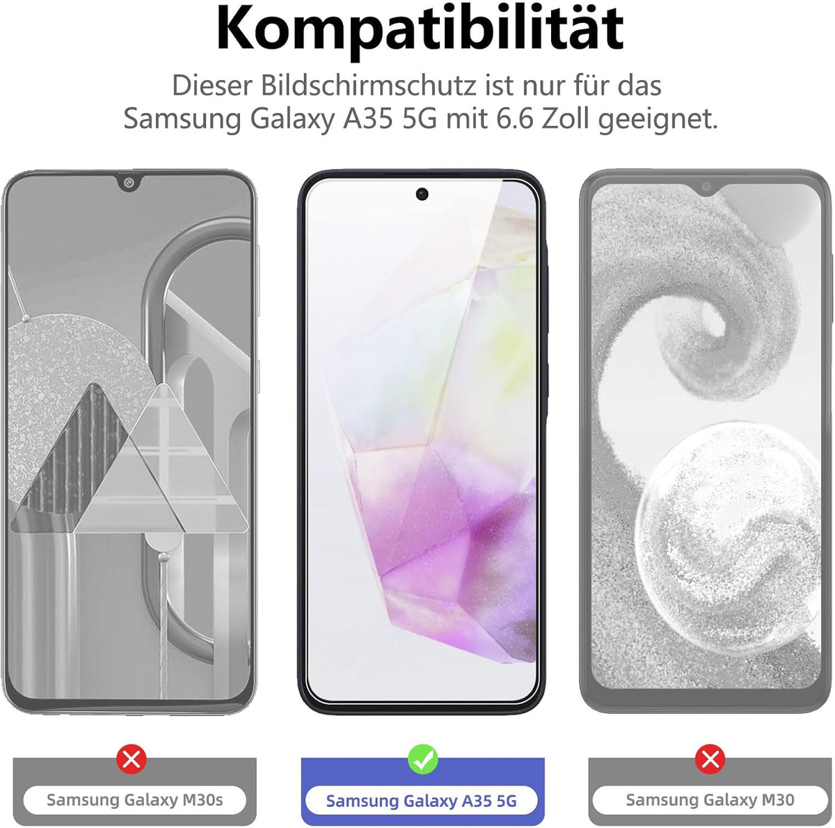 NEW'C Schutzfolie für Samsung Galaxy A35 5G für Panzerglas