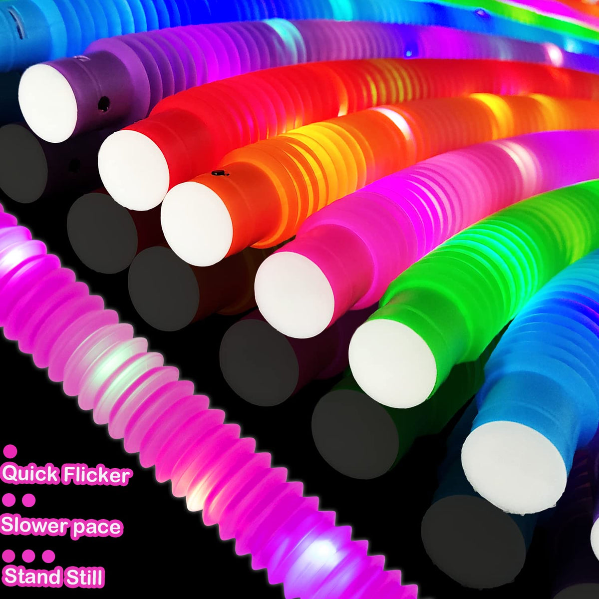 Bulk Glow Sticks Halloween Party Favors 96 PCS,Light up Pop Tubes for Kids