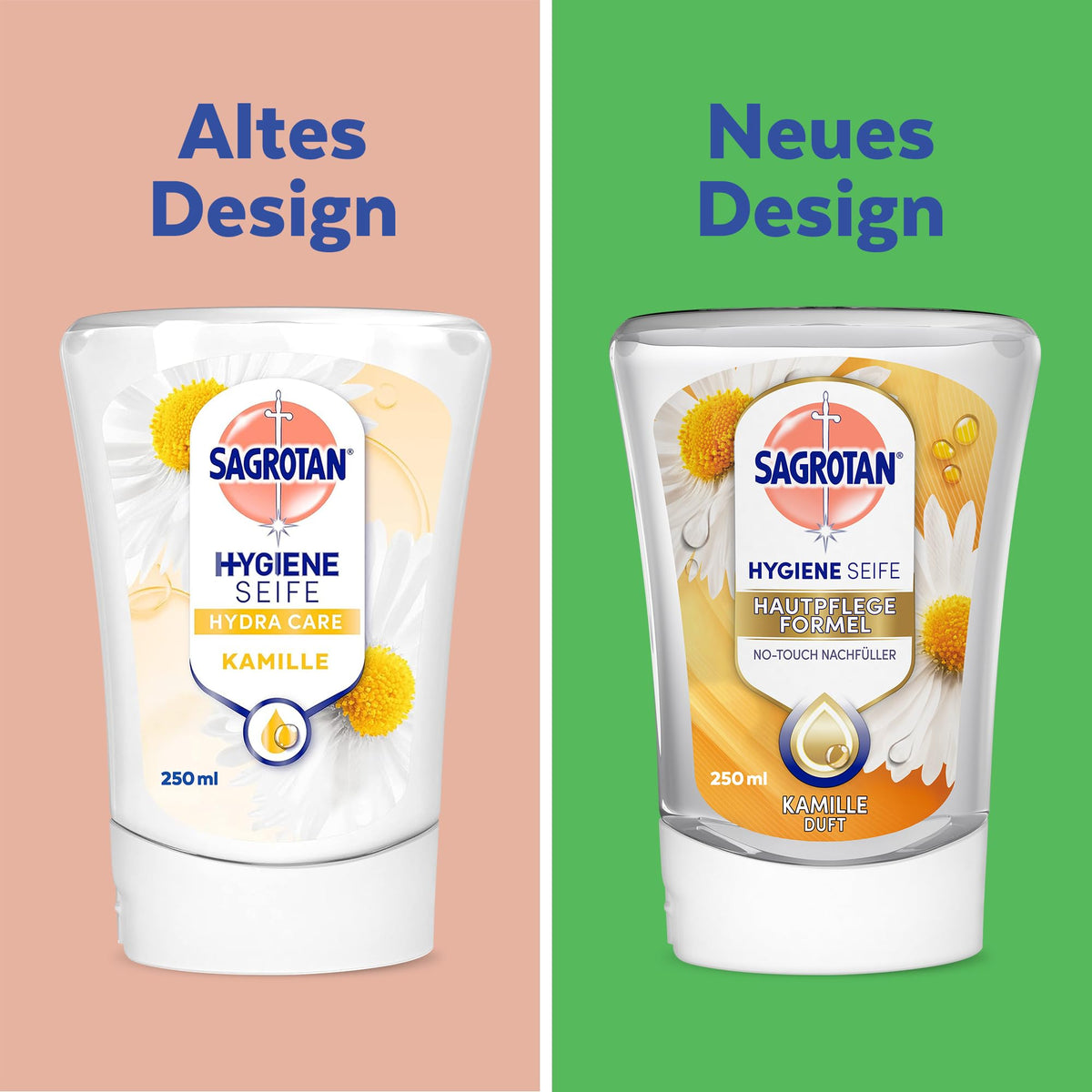 Sagrotan No‑Touch Nachfüller Aloe Vera – Handseife für den automatischen Seifenspender – Sanfte Reinigung für die Hände – Flüssigseife – 5 X 250 ml