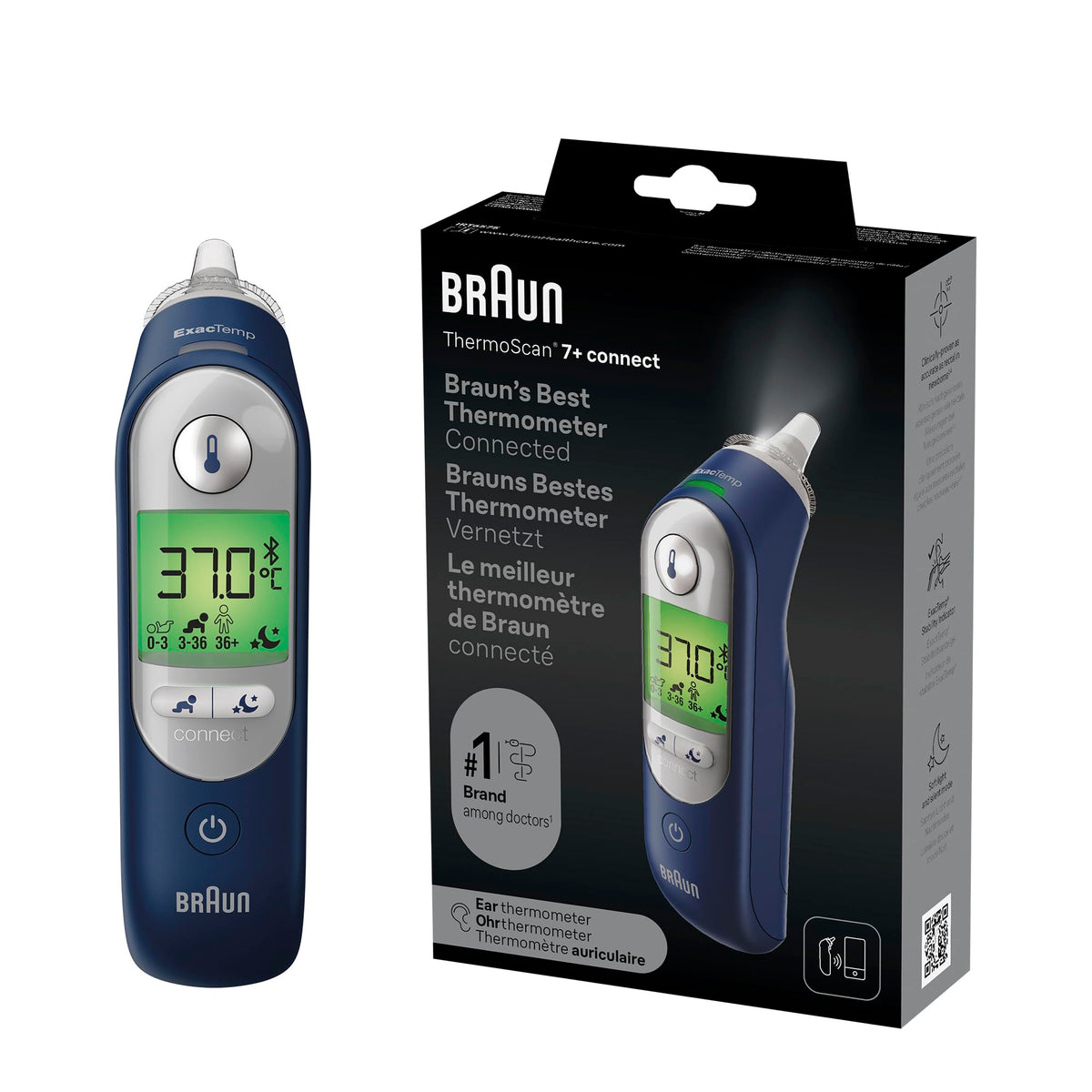Braun ThermoScan 7 Ohrthermometer BRAIRT6520 | Age Precision Technologie | Farbcodiertes Digitaldisplay | Baby- und kleinkindfreundlich | Die #1 Marke bei Ärzten(1)