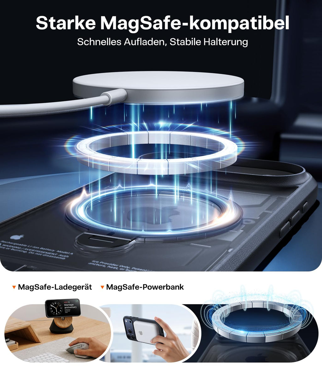 TORRAS Ostand Q3 Spin für iPhone 18 Pro Hülle für MagSafe 360°Stand Schwarz
