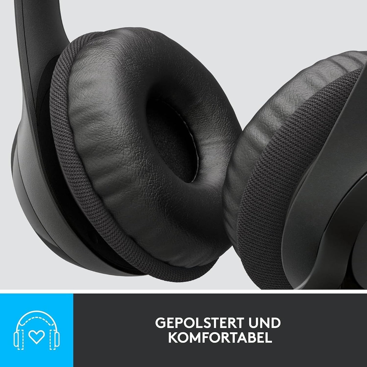 Logitech H390 Kopfhörer für PC zuhause, PC-Headset mit Mikrofon, Schwarz