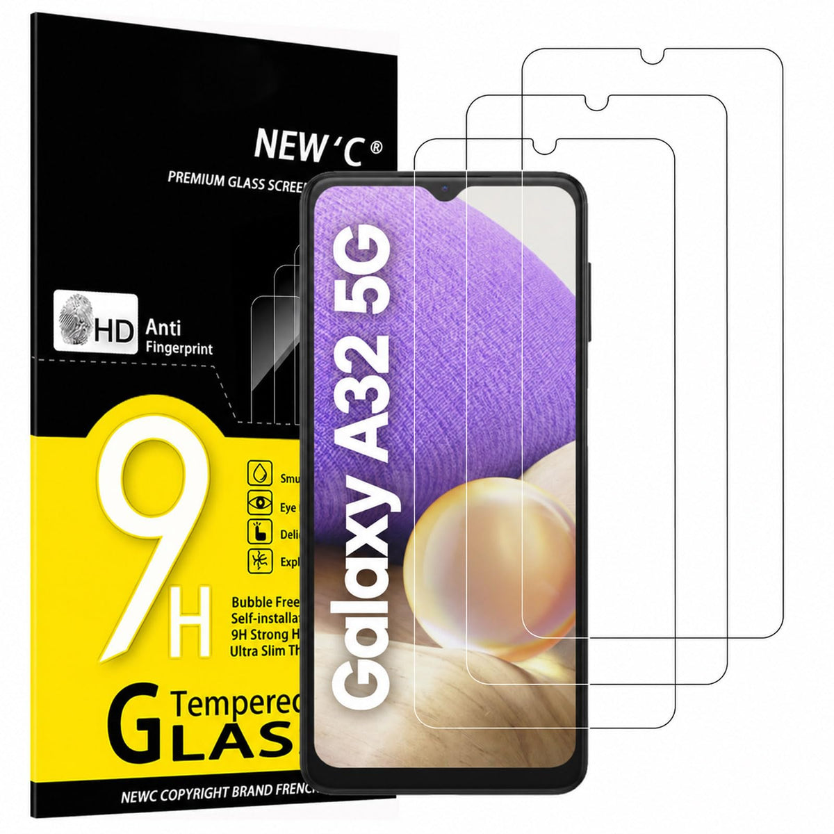 NEW'C Schutzfolie für Samsung Galaxy A35 5G für Panzerglas