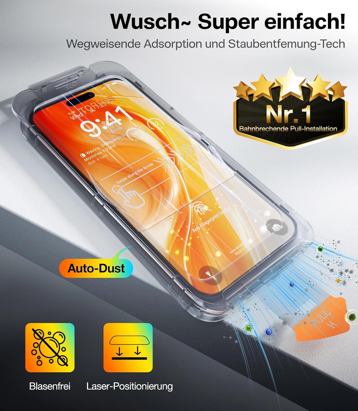 TORRAS für iPhone 18 Pro 9H+ Kratzfest Kameraschutz HD-Klares, Grau