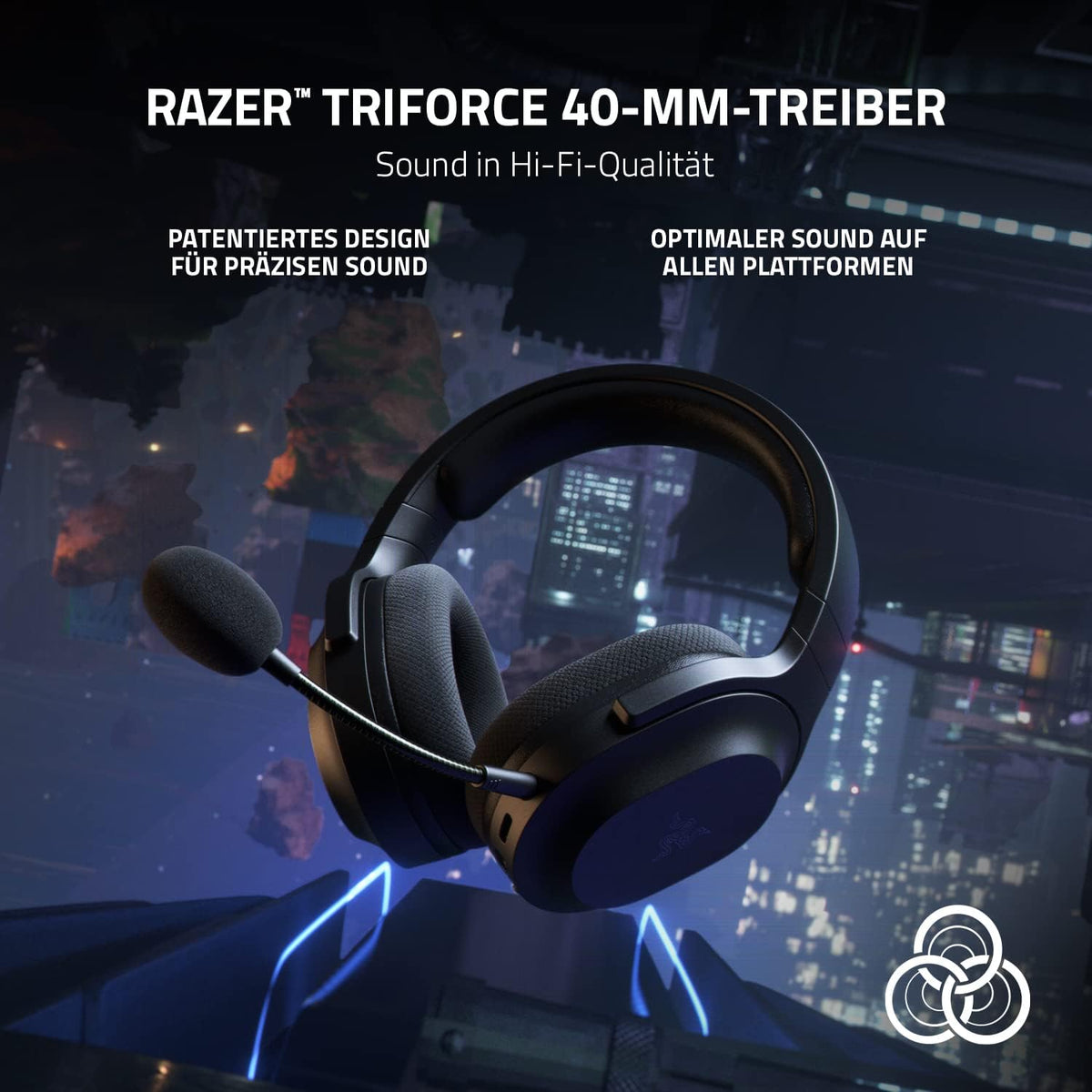 Razer Barracuda X - Kabelloses Multiplattform-Headset für Gaming und Mobile Geräte (SmartSwitch Dual Wireless, Triforce 40mm, Mikrofon mit Nierencharakteristik, 50h Akku, USB-C) Schwarz