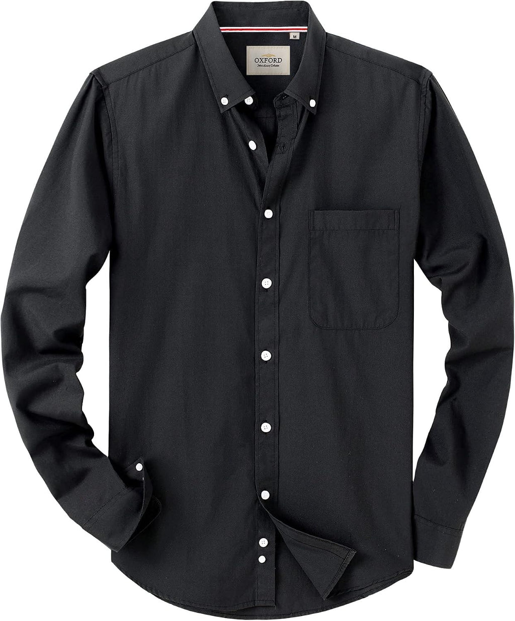 Alimens & Gentle Mens Solid Oxford Shirt Long Sleeve Dress Shirt Work Casual Button Down Shirts with Pocket