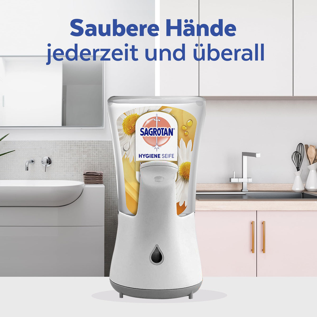 Sagrotan No‑Touch Nachfüller Aloe Vera – Handseife für den automatischen Seifenspender – Sanfte Reinigung für die Hände – Flüssigseife – 5 X 250 ml