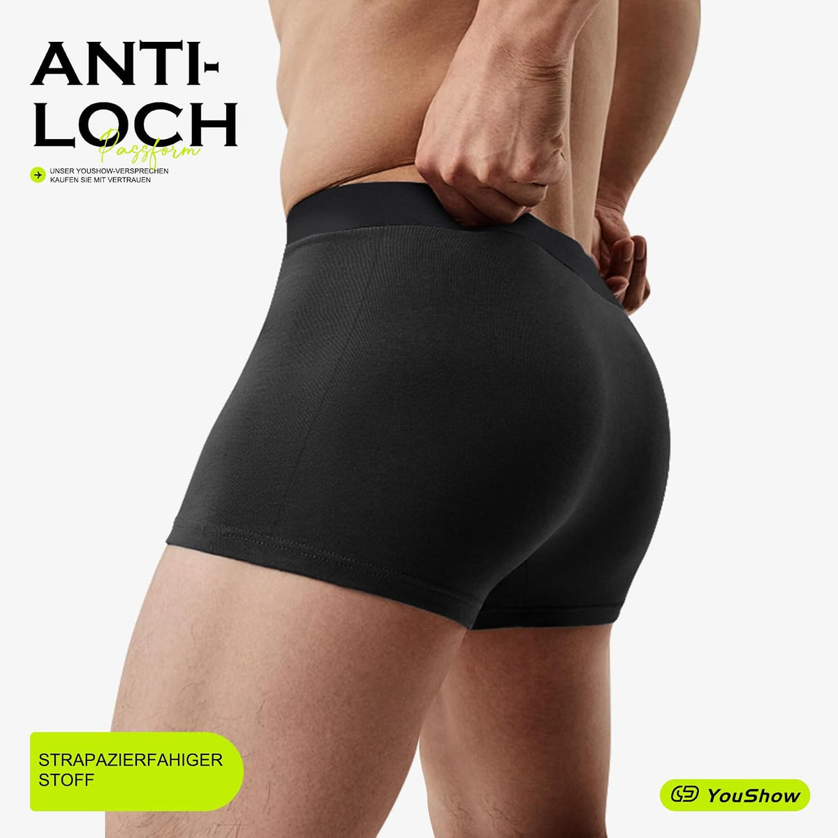 YouShow Mens Boxers 6/12 Pack Mens Underwear Hipsters Cotton Pants Trunks