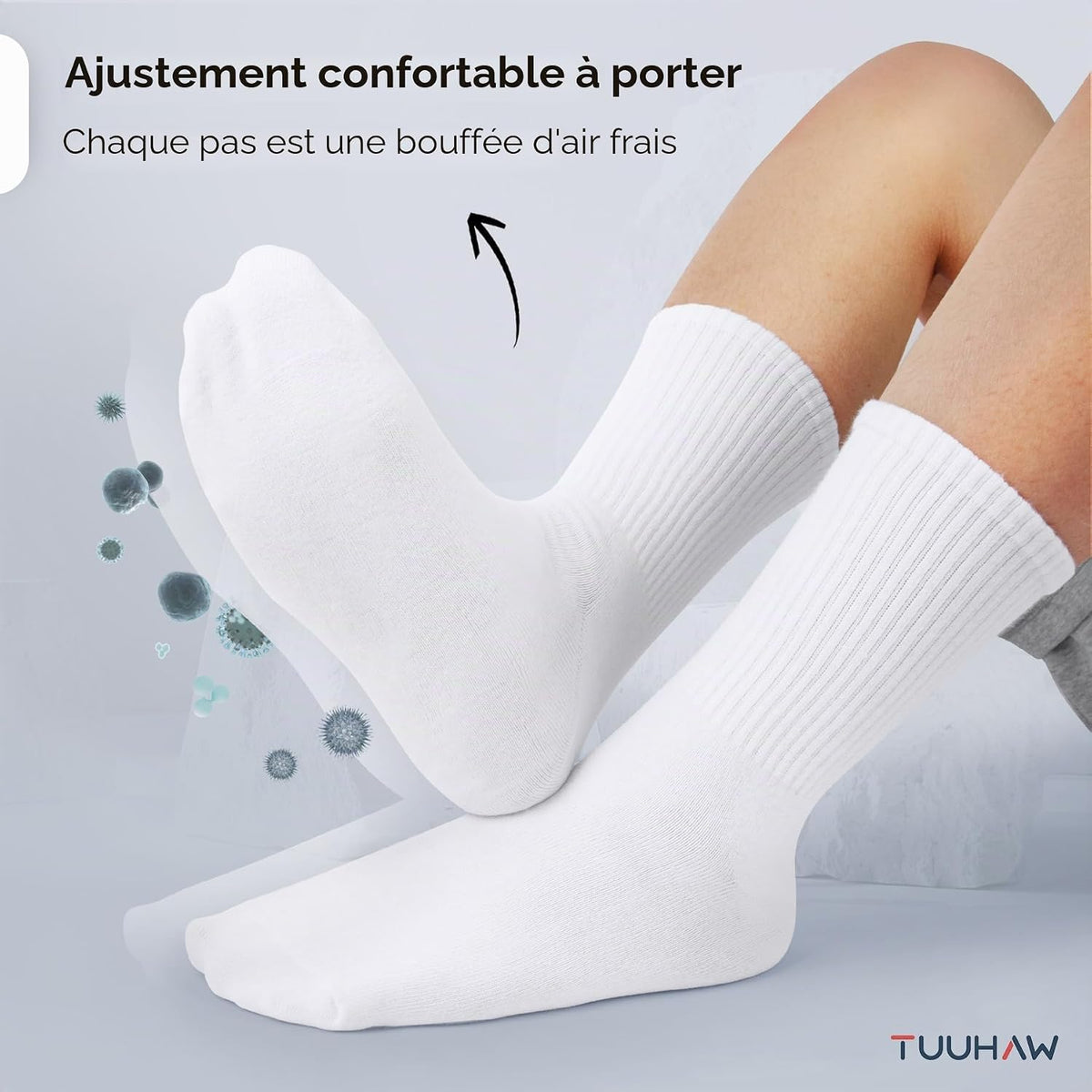 Chaussettes Homme Femme Coton Sport Tennis Course Golf (Lot de 6/12)