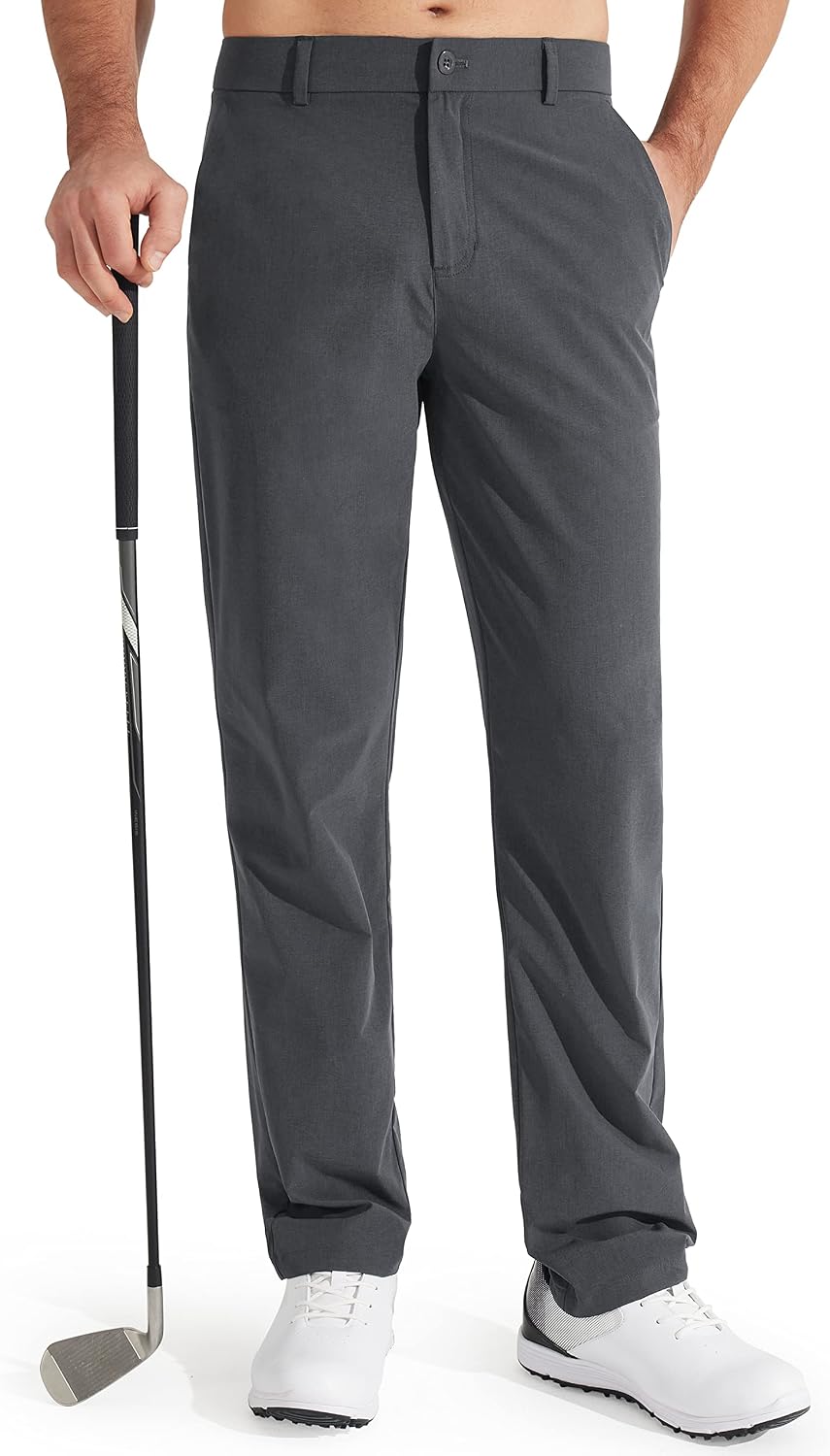 Libin Herren Golfhose Stretch Business-Hose 30"/32"/34" schnelltrocknende, leichte, bequeme Freizeithose mit Taschen