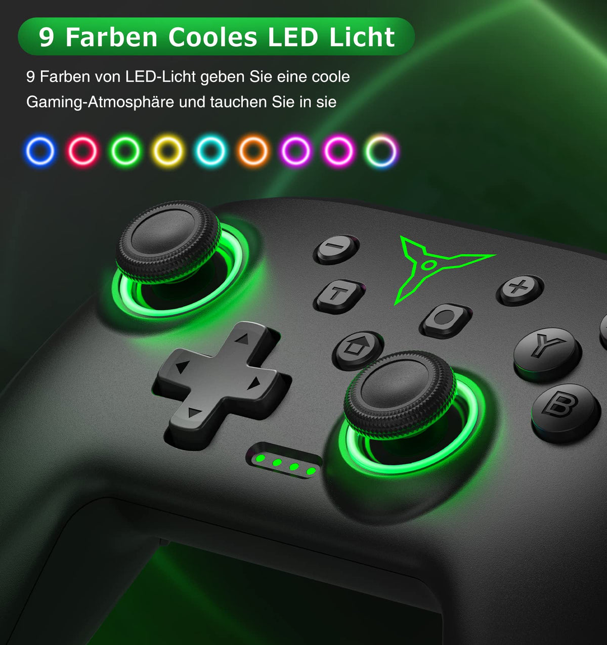 HELLCOOL Switch Controller, Kabellos Switch Pro Controller für Switch/Lite/OLED Konsole, Macro/Turbo/Aufwachfunktion, Präzise Steuerung, Dual Motors Vibration, 15 Std Spieldauer
