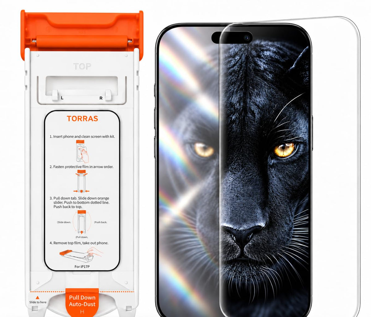 TORRAS für iPhone 18 Pro für Panzerglas TOP 9H+, Auto-Montage, 2 Stück