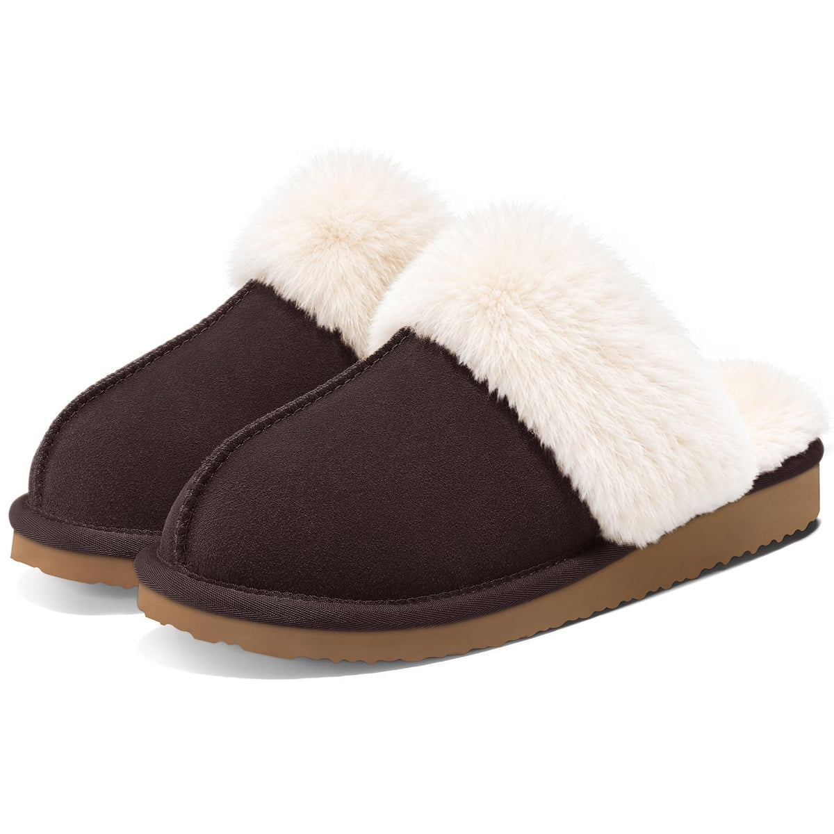 Litfun Fuzzy Slippers for Women Memory Foam Indoor House Shoes