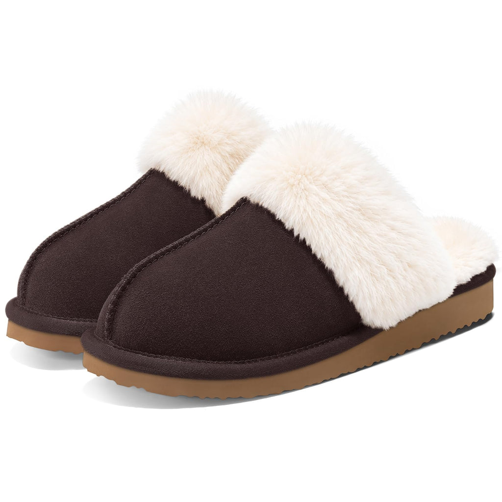 Litfun Fuzzy Slippers for Women Memory Foam Indoor House Shoes