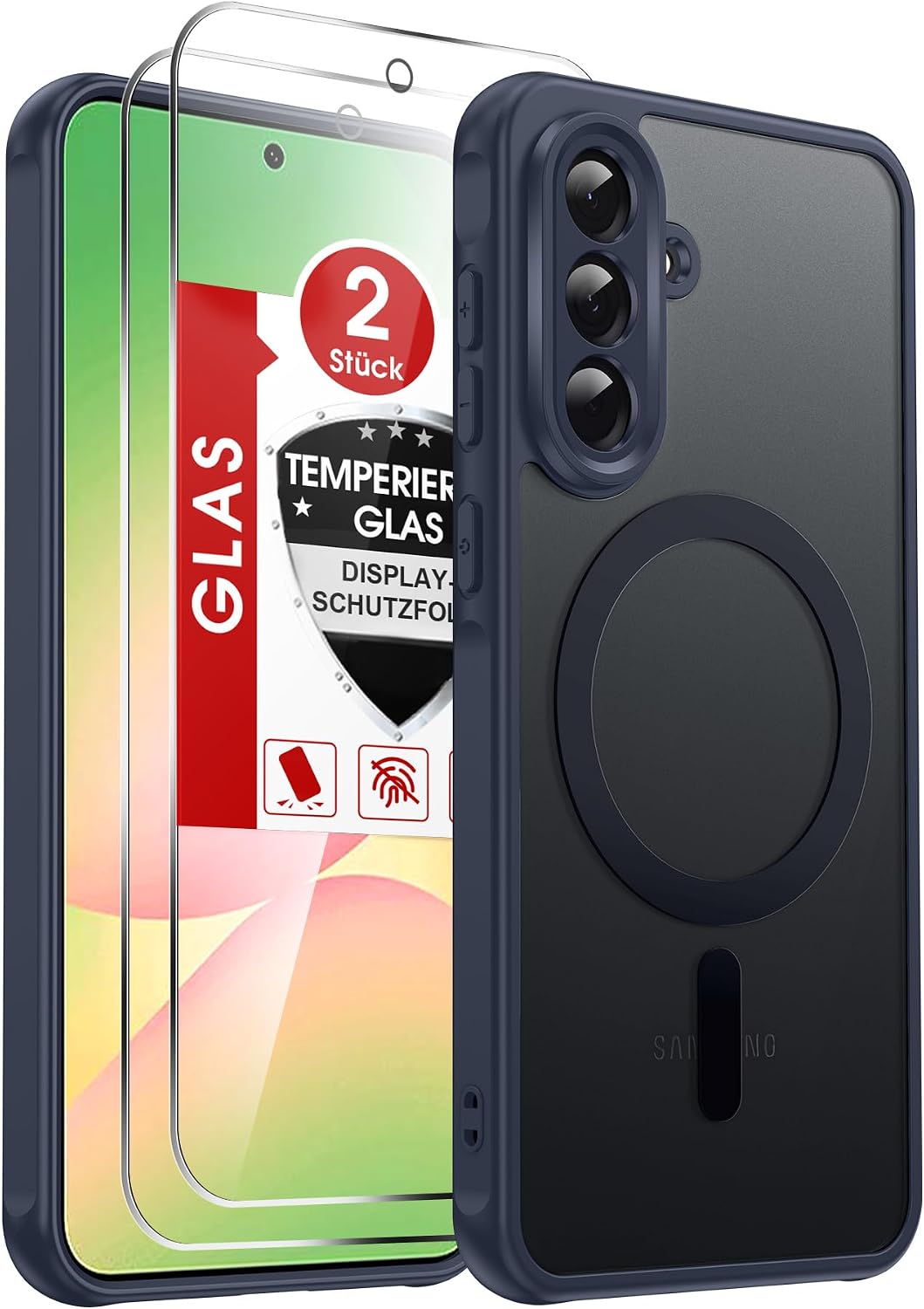 LeYi für Samsung Galaxy A06 4G Hülle für Magsafe mit 2X Panzerglas-Schwarz