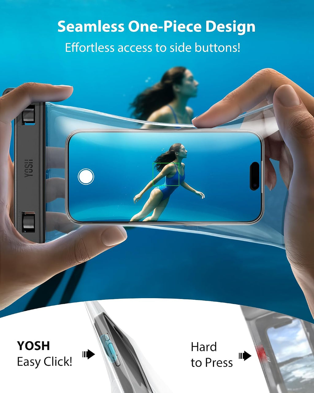YOSH wasserdichte Handyhülle [Schwimmende & Nahtloser] 2 STK., bis zu 7,5"
