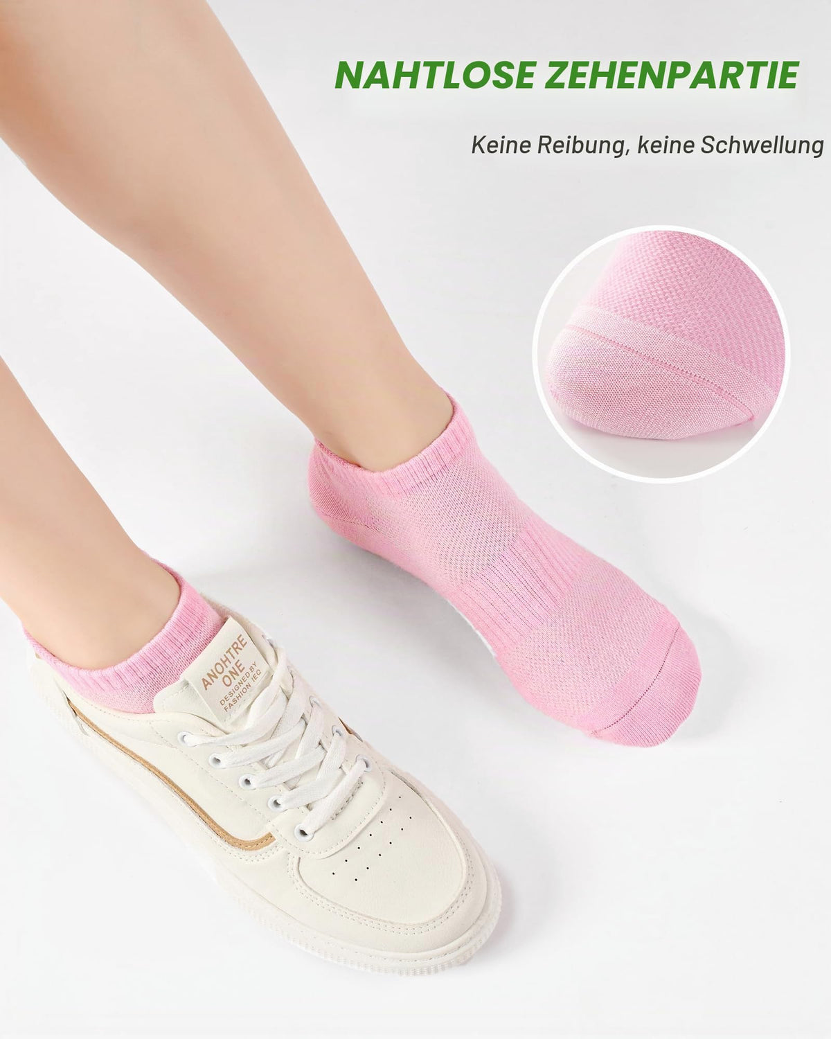 Bambus Sneaker Socken Damen, 6 Paar, Atmungsaktiv