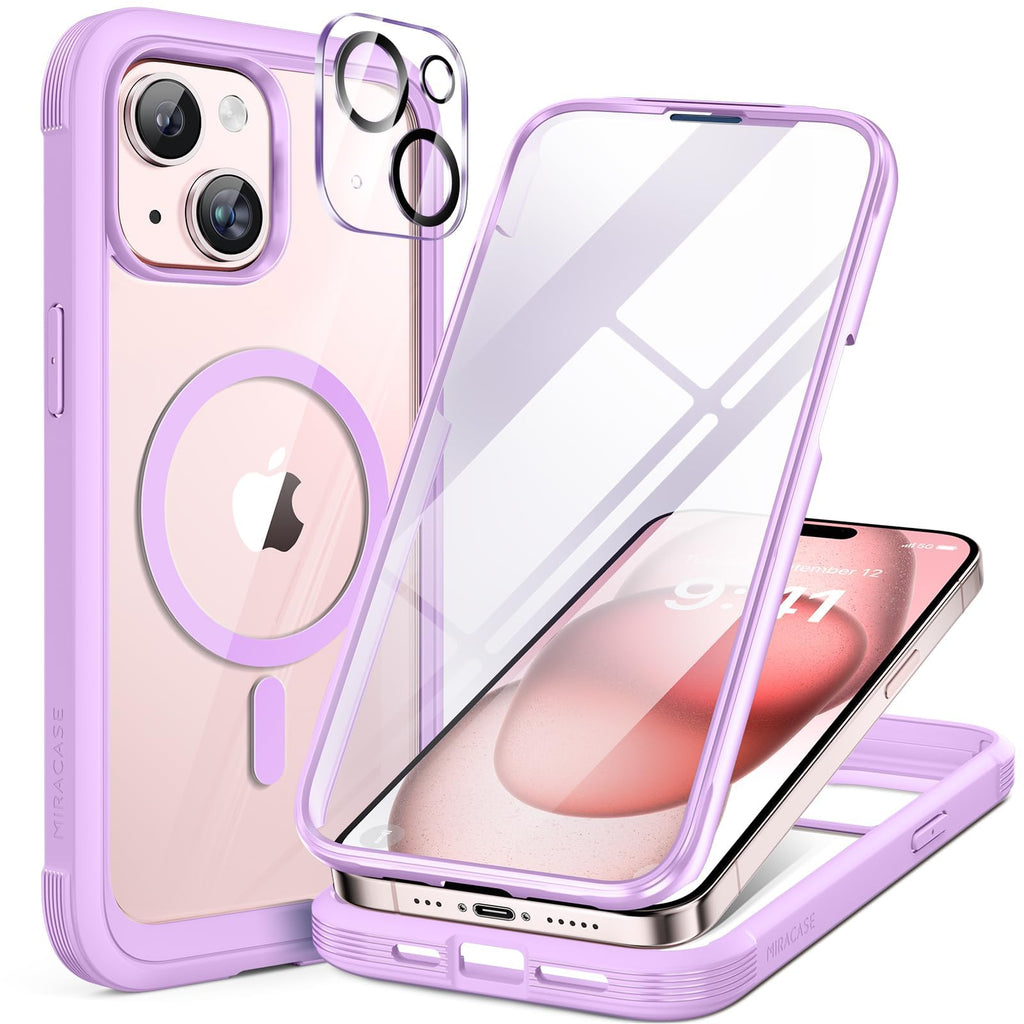 Miracase für iPhone 17 Hülle 6,3 Zoll,360 Grad Komplettschutz,Schwarz