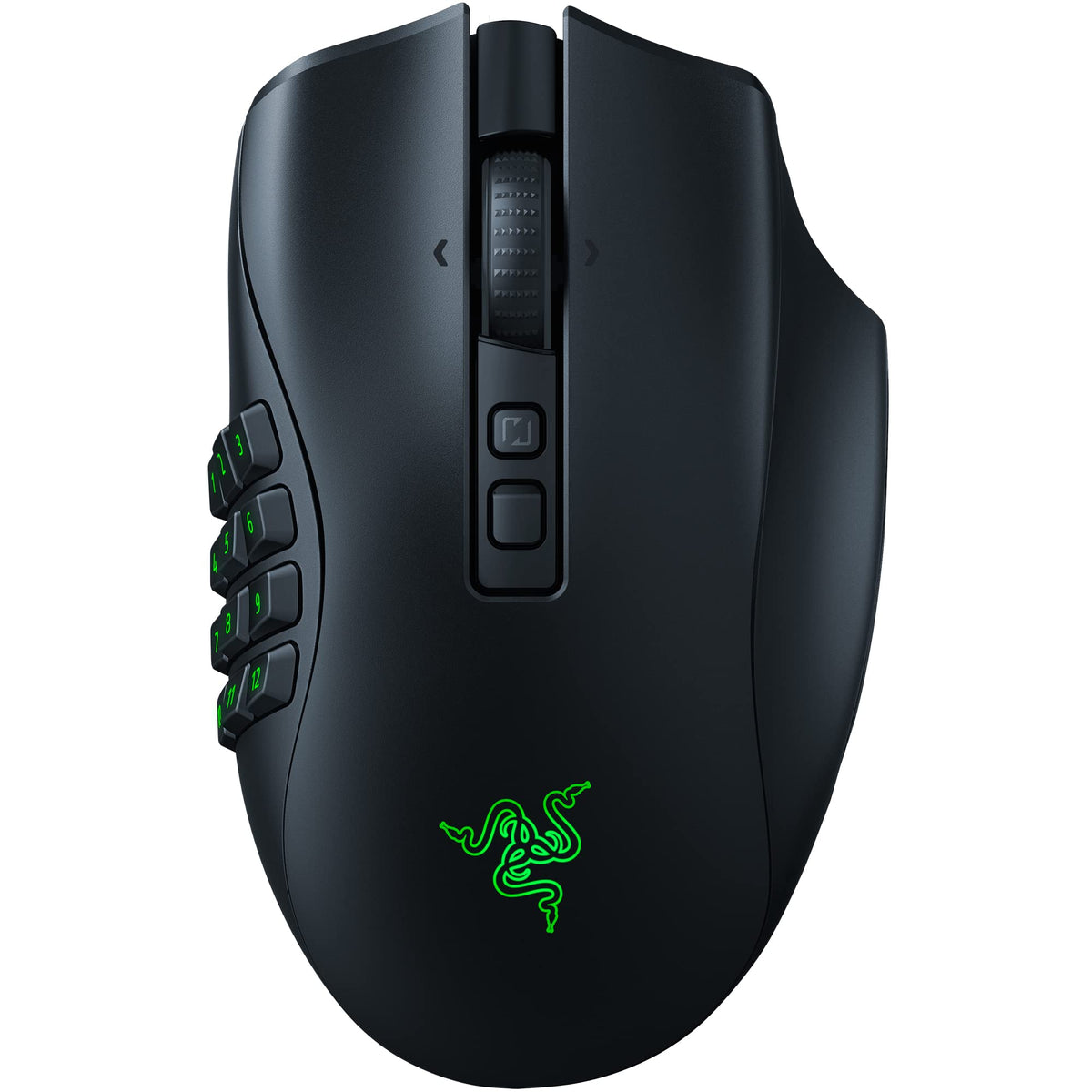 Razer Naga V2 HyperSpeed - Ergonomische Kabellose MMO Gaming Maus (19 Programmierbaren Tasten, Wireless 2,4 GHz, Bluetooth, Bis zu 250 Stunden, Focus Pro 30K Optischer Sensor) Schwarz