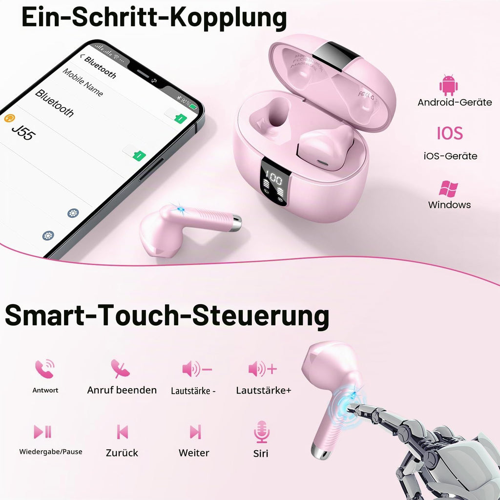 Drsaec Bluetooth Kopfhörer, In Ear Kopfhörer Kabellos Bluetooth 5.4