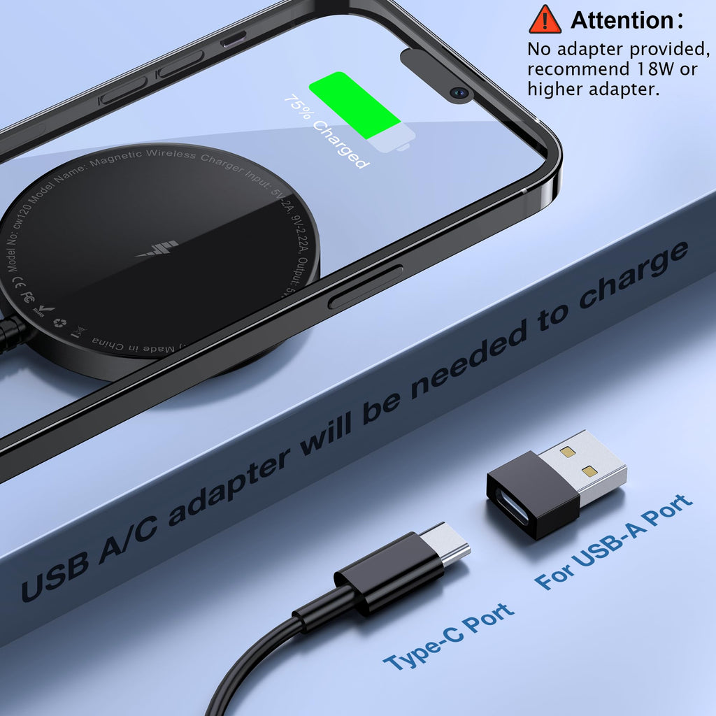 Mag-Safe Ladegerät für iPhone Ladestation: Starker Magnet Wireless Charger
