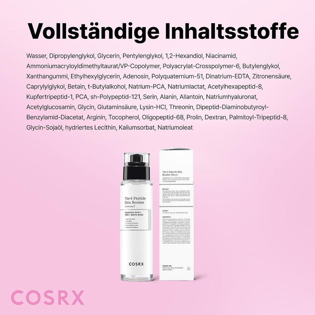 COSRX 6 Peptide Collagen Serum mit Copper Peptide, Anti-Aging Toner