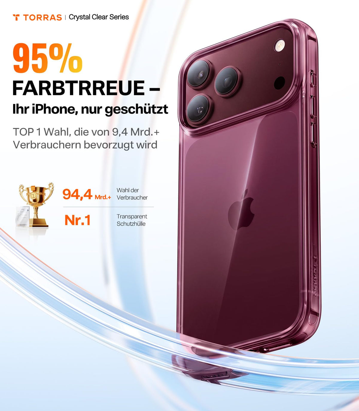 TORRAS für iPhone 18 Pro Hülle iPhone 17 Pro Hülle,Militärschut,Transparent