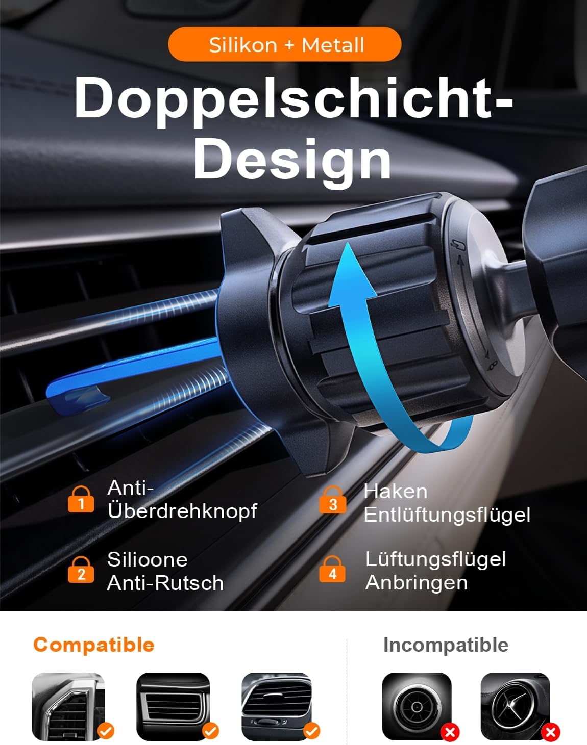 LISEN für Magsafe Autohalterung 15W Handyhalterung Auto mit Ladefunktion
