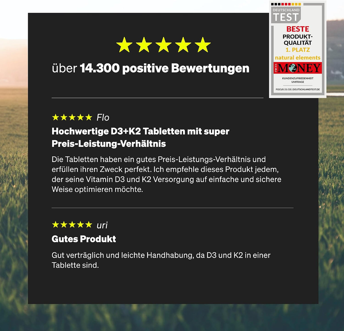 natural elements Vitamin D3 + K2 Depot – 180 Tabletten – Premium-Qualität: K2VITAL® von Kappa – 99,7+% All-Trans K2-MK7 + 5000 IE Vitamin D3 – hochdosiert, ohne Zusätze – laborgeprüfte Qualität