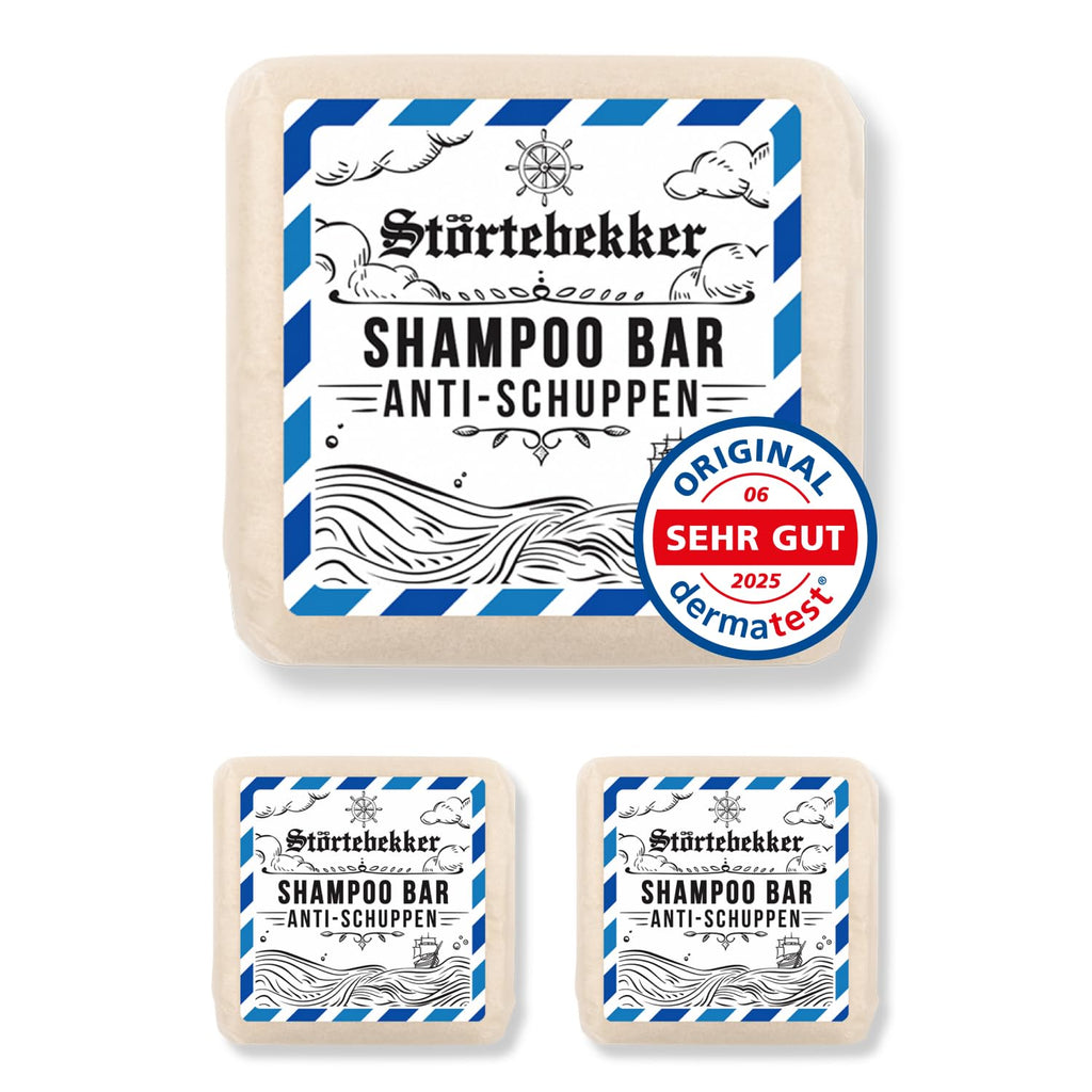 NEU: Störtebekker® Premium Festes Anti Schuppen Shampoo - Festes Shampoo Herren & Damen - 3in1 Duschseife Männer für Haare & Kopfhaut - vegan, handgefertigt (100g)