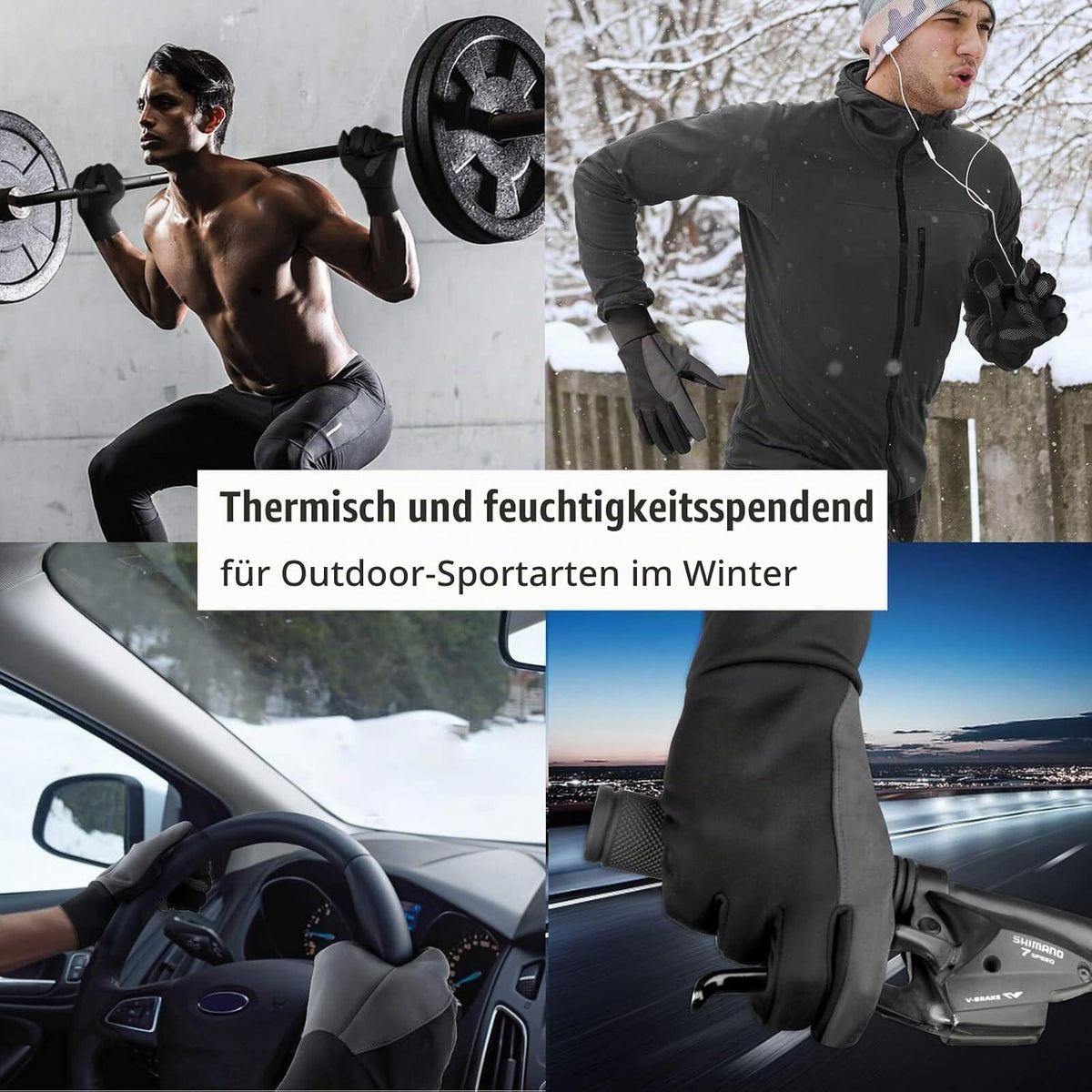 FanVince Handschuhe Herren Damen Winterhandschuhe Thermo Touchscreen Warme Fahrradhandschuhe Geschenke