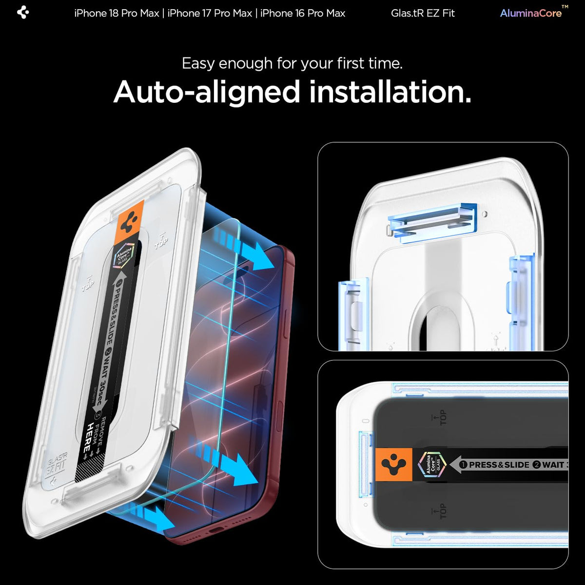 Spigen EZ Fit Schutzfolie [2 Stück] für iPhone 18 Pro, iPhone 17 Pro