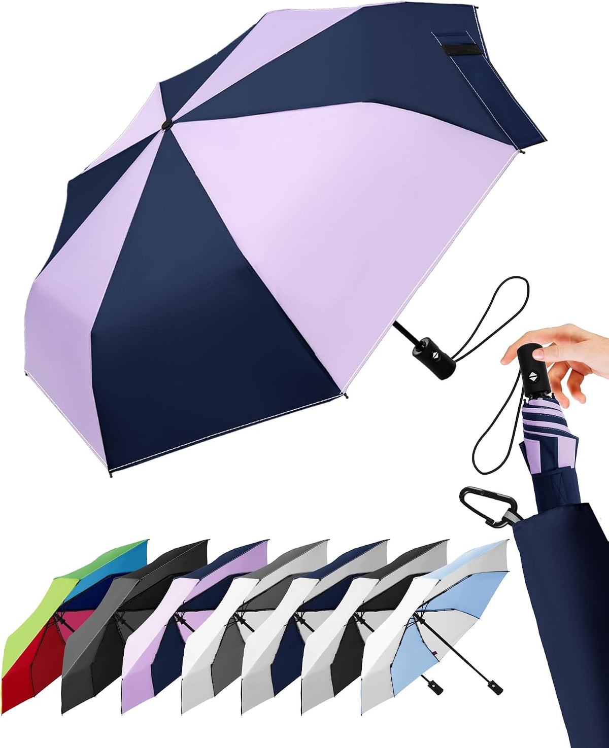 LILAC Regenschirm Klein Stabil Windfest