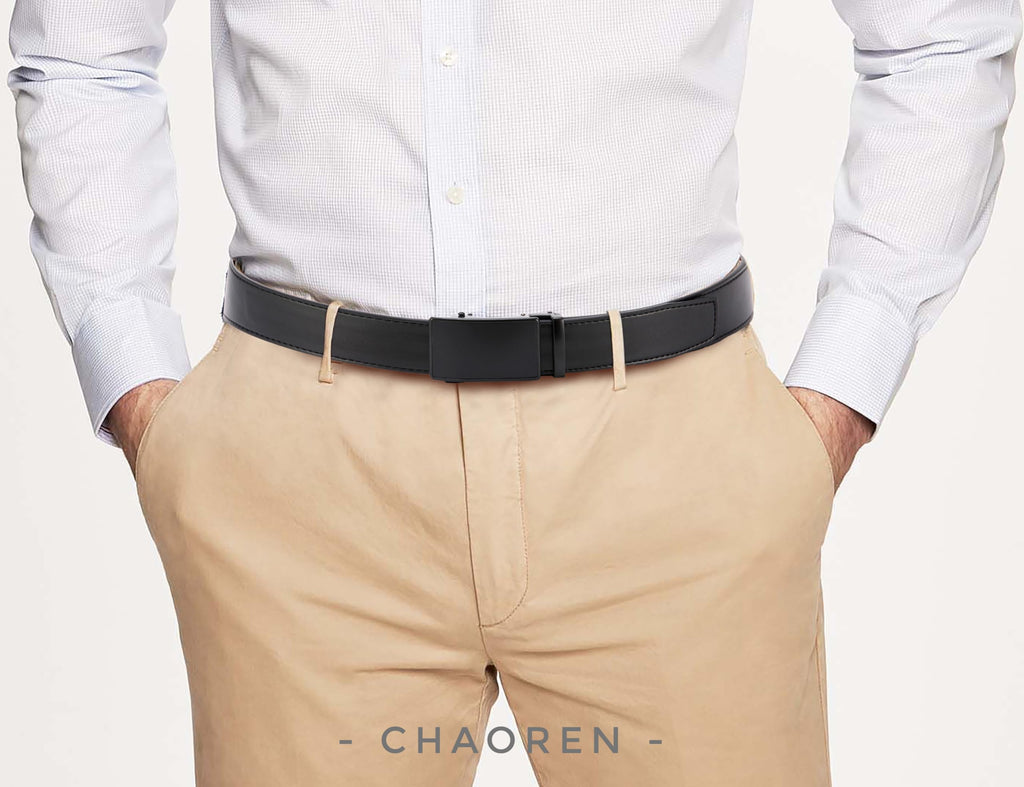 CHAOREN Gürtel Herren, Automatik Ledergürtel Herren 35mm ohne Löcher