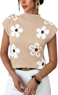 Sampeel Womens Short Sleeve Sweater Mock Neck Summer Top Dressy Casual Basic Knit Pullover Shirt