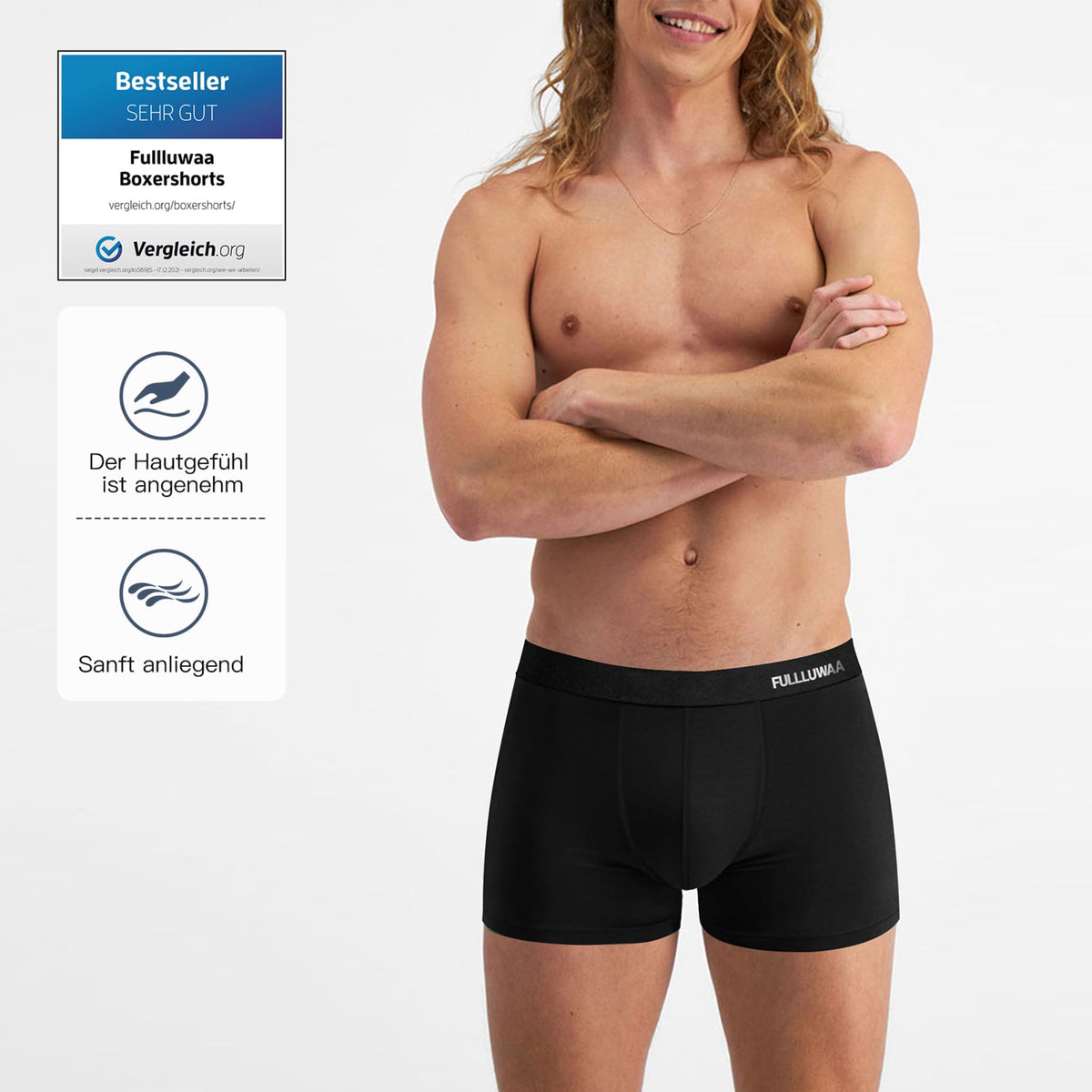Fullluwaa Boxershorts Herren 10er Pack Baumwolle Ohne Kratzenden Zettel