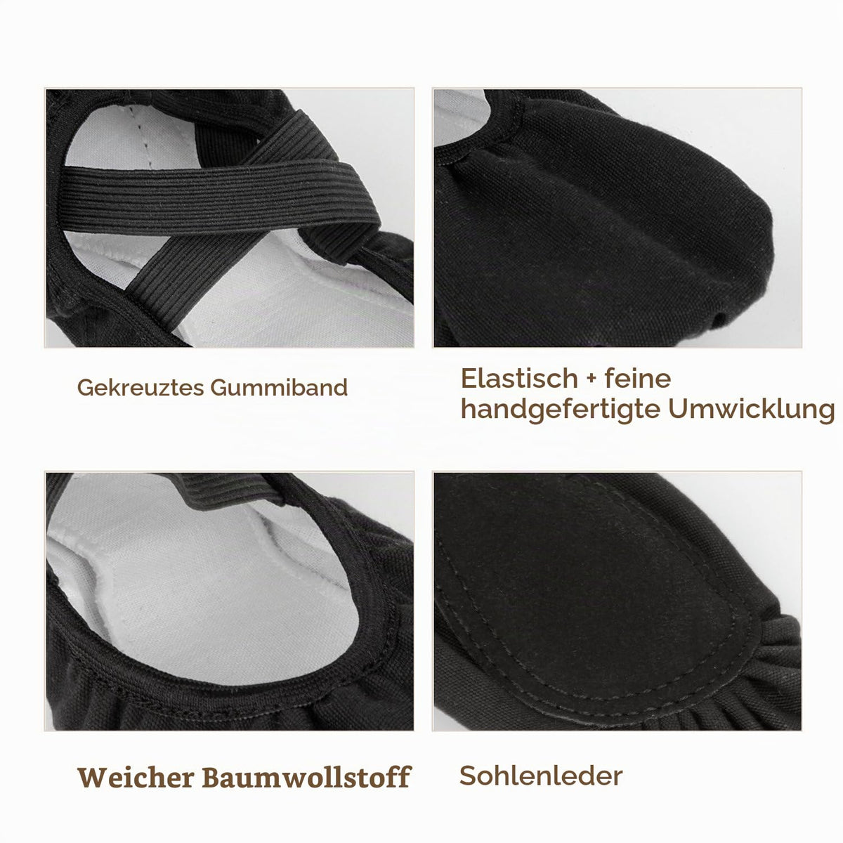 Bezioner Ballettschuhe Ballettschläppchen Tanzschuhe Geteilte Ledersohle für Kinder und Erwachsene