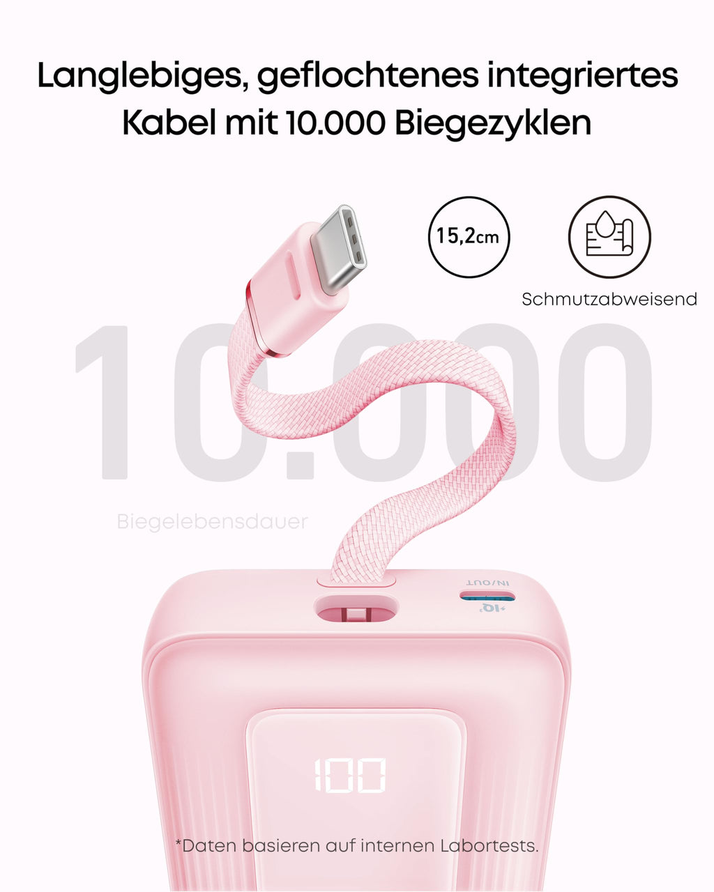 Anker Zolo Powerbank 20000mAh 30W Max, integriertes USB-C Kabel
