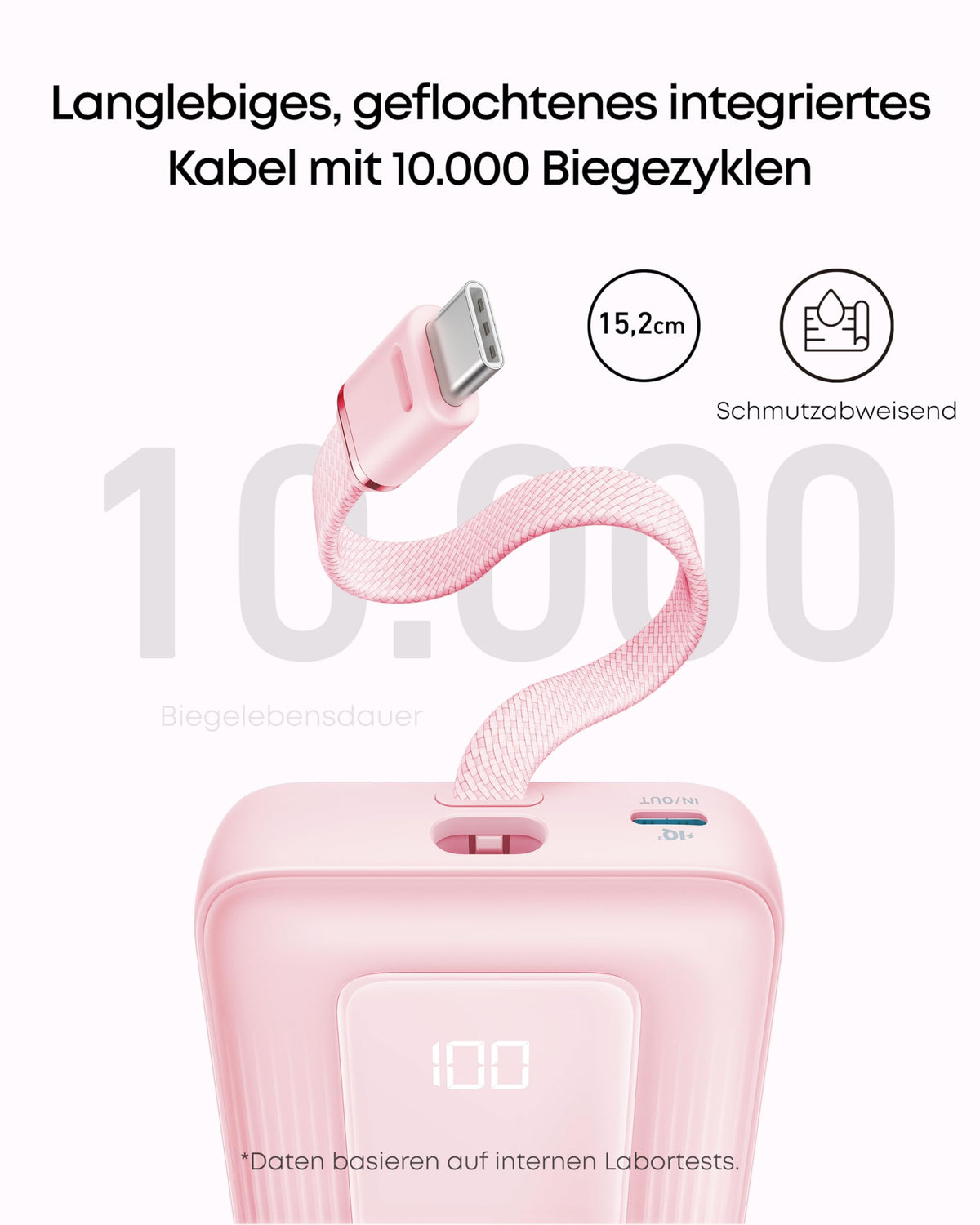 Anker Zolo Powerbank 20000mAh 30W Max, integriertes USB-C Kabel