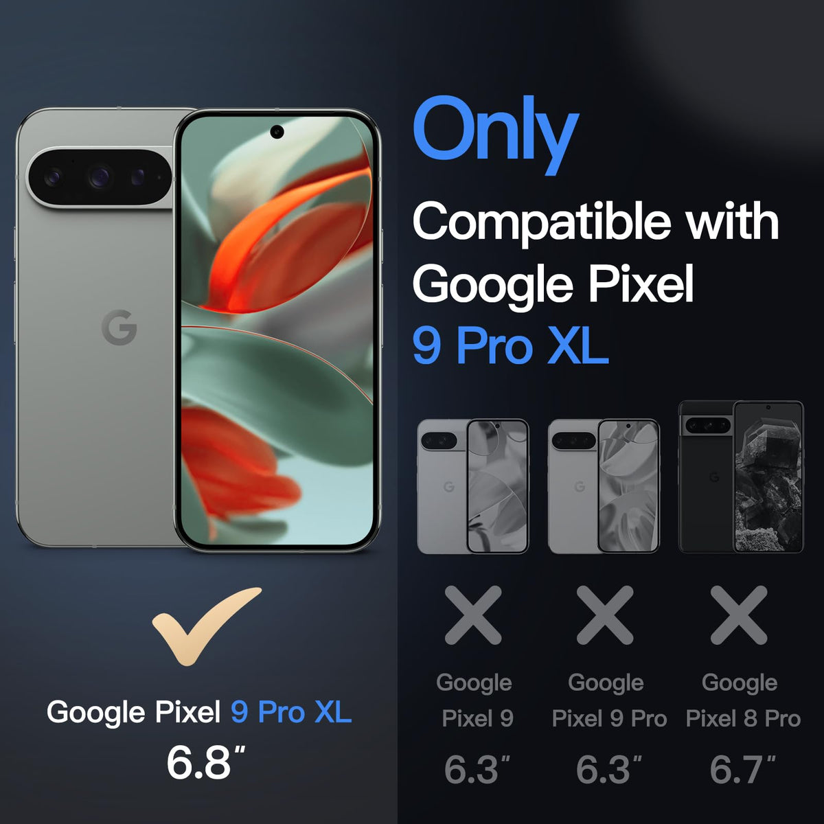 JETech Magnetische Hülle für Google Pixel 10/10 Pro, Obsidian
