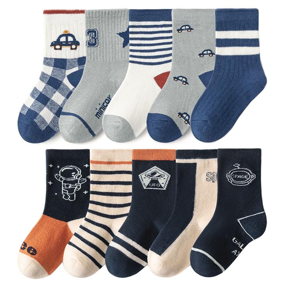 FedMois 10 Paires Chaussettes chaudes hiver en Coton Garçons Filles Socquette Enfant