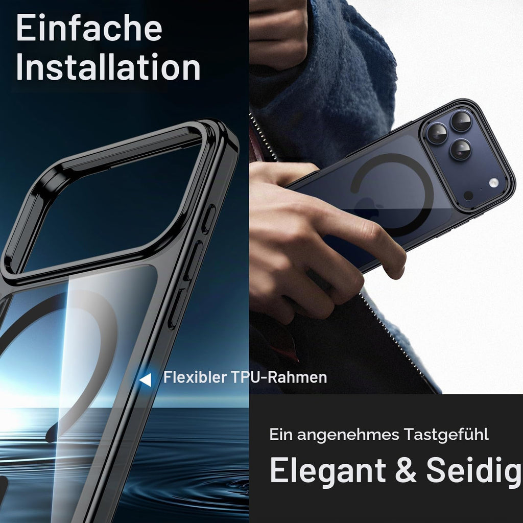 JETech Magnetische Hülle für iPhone 17, Durchsichtig