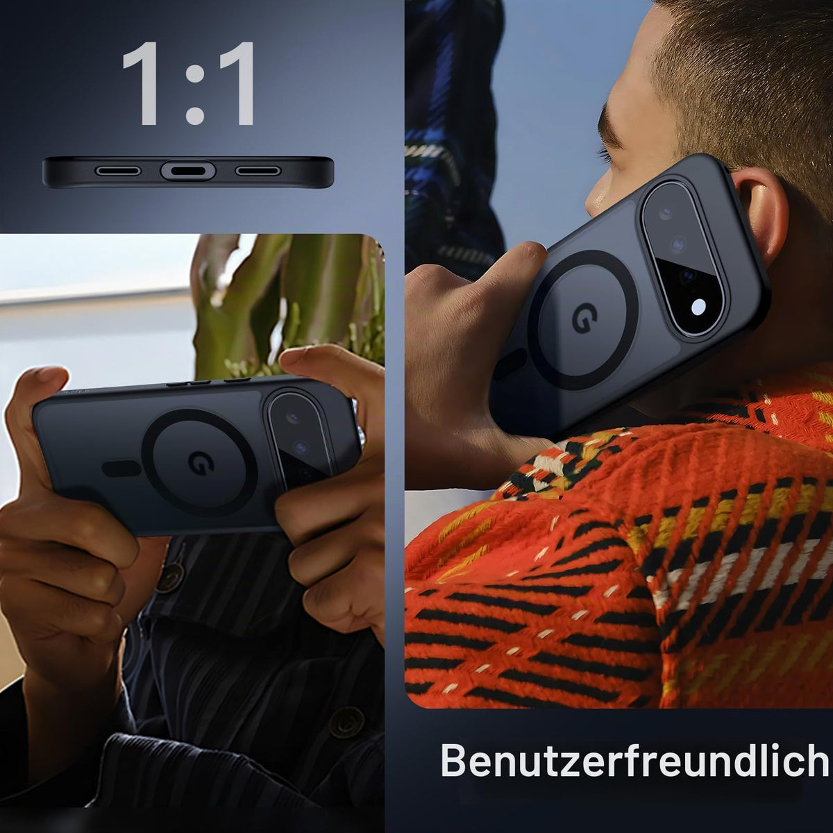 JETech Magnetische Hülle für Google Pixel 10/10 Pro, Obsidian