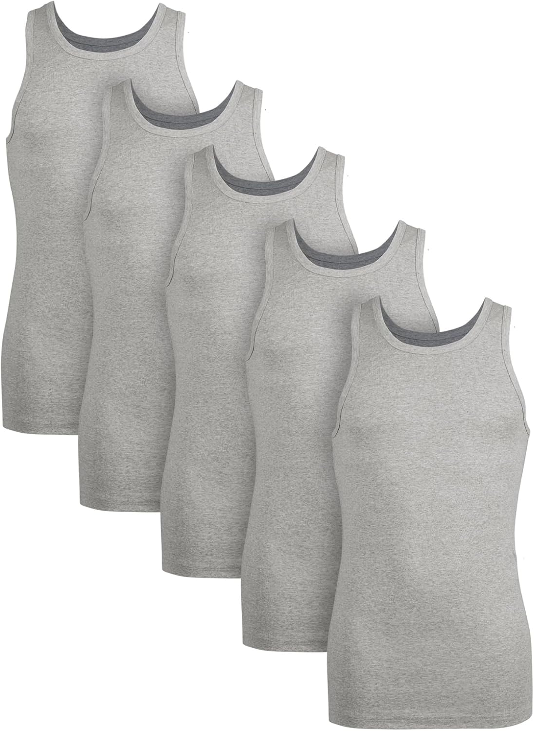 Basic Treasure 5er Pack Unterhemd Herren 100% Baumwolle, Tank Top