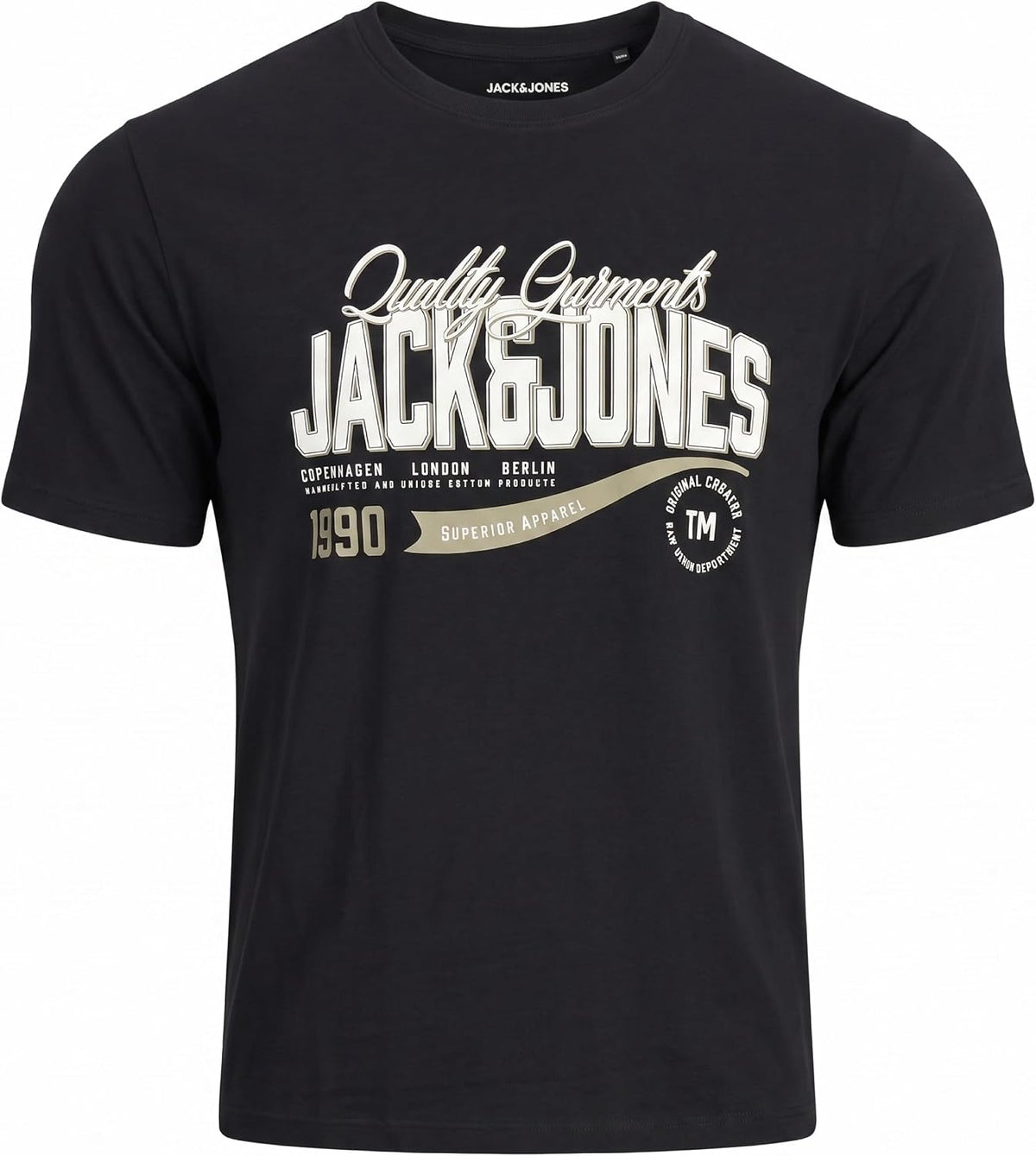 JACK & JONES Herren T-Shirt 3er Pack – Baumwolle, Rundhals, Kurzarm, mit Print – Bequeme Freizeitshirts im modernen Design