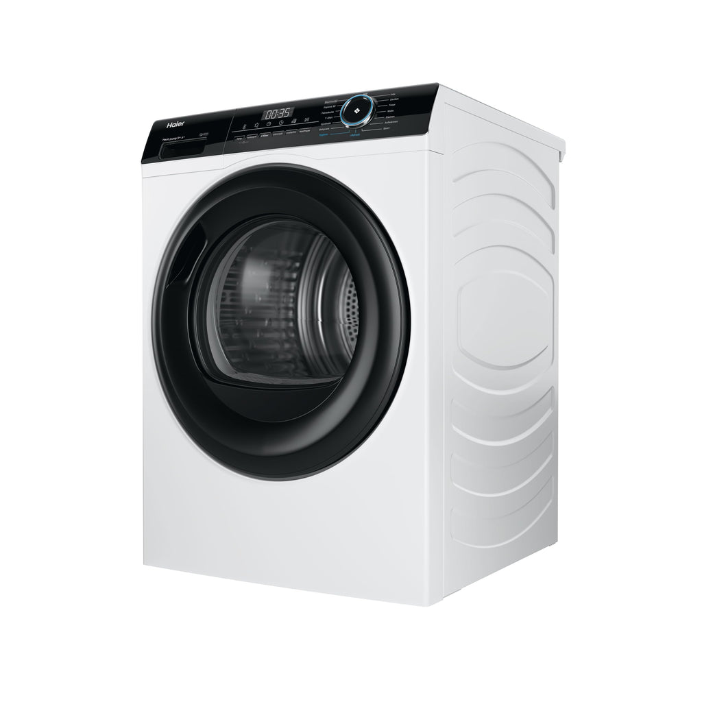 Haier Wärmepumpentrockner 9kg I G7 Serie I Klasse B I AI Power Inverter Motor, iOn Air Fresh, Pillow-Schontrommel, Automatik- & Hygiene-Programm, hOn AppI HD90-B667U1