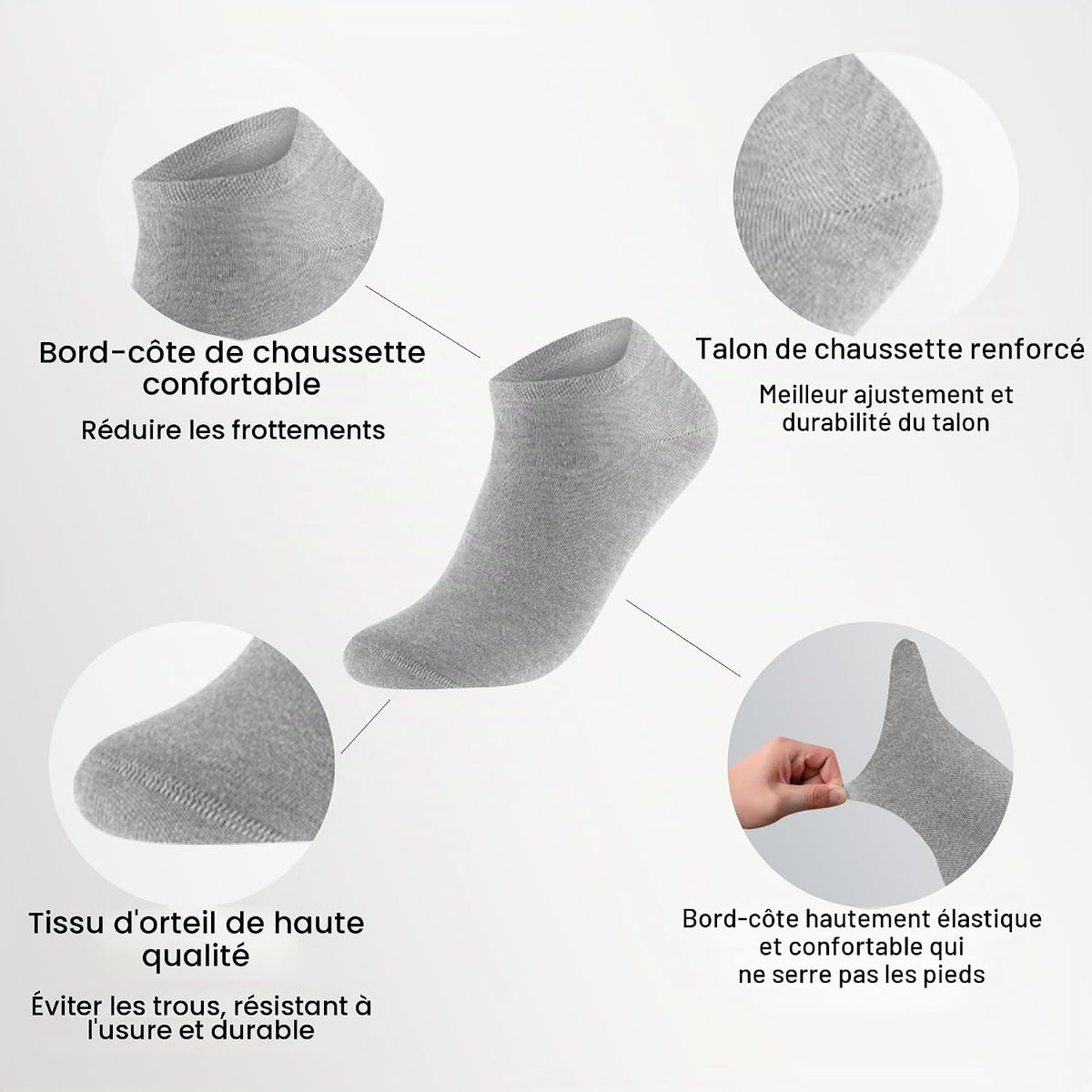 Chaussettes Basses Homme Femme lot de 12 Paires Socquette Sport Coton Socquettes Respirant Courtes Chaussette Femme Coton Courtes Bassese