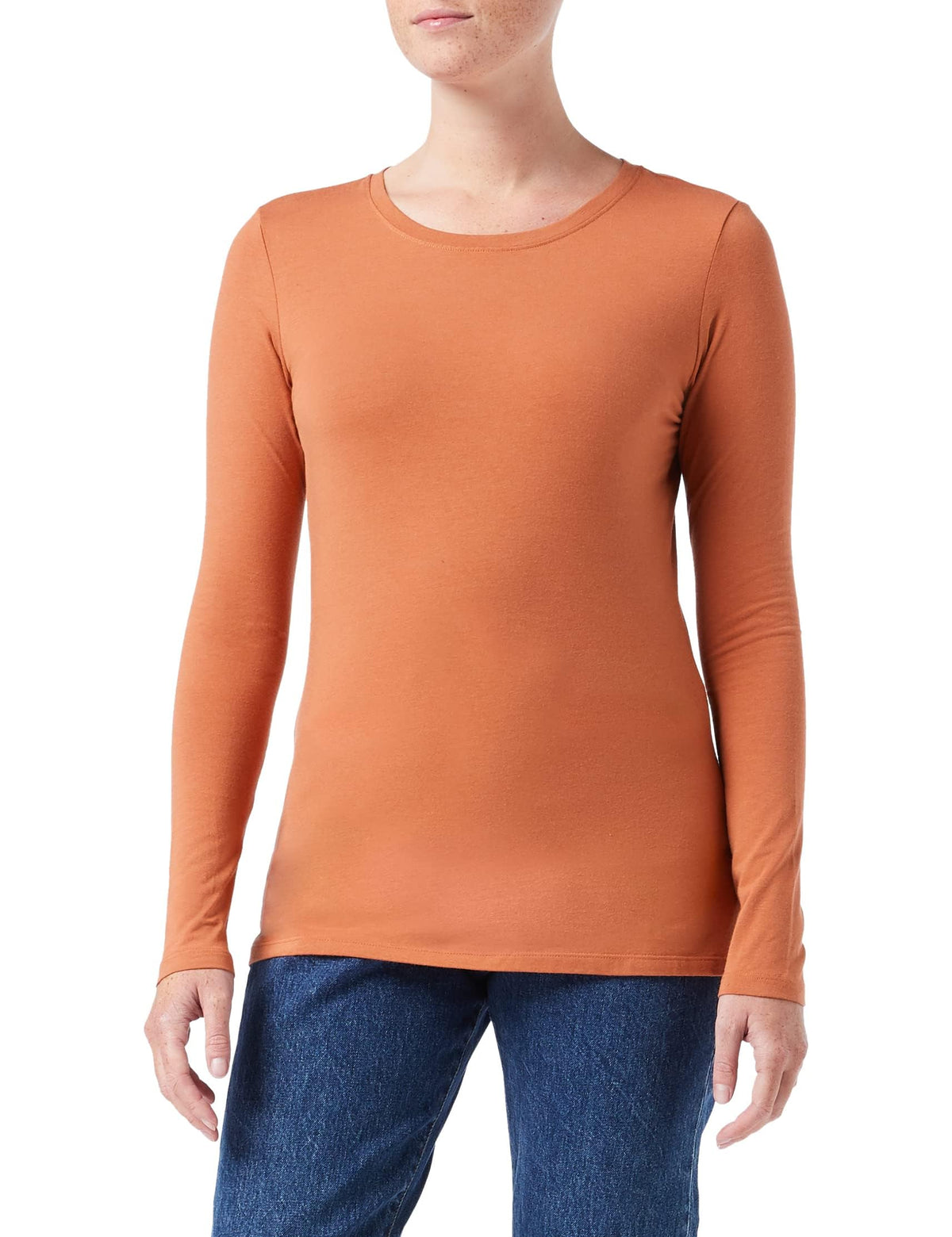 Amazon Essentials Damen Regular-Fit Langarm-T-Shirt Rundhalsausschnitt (In Übergröße Erhältlich)