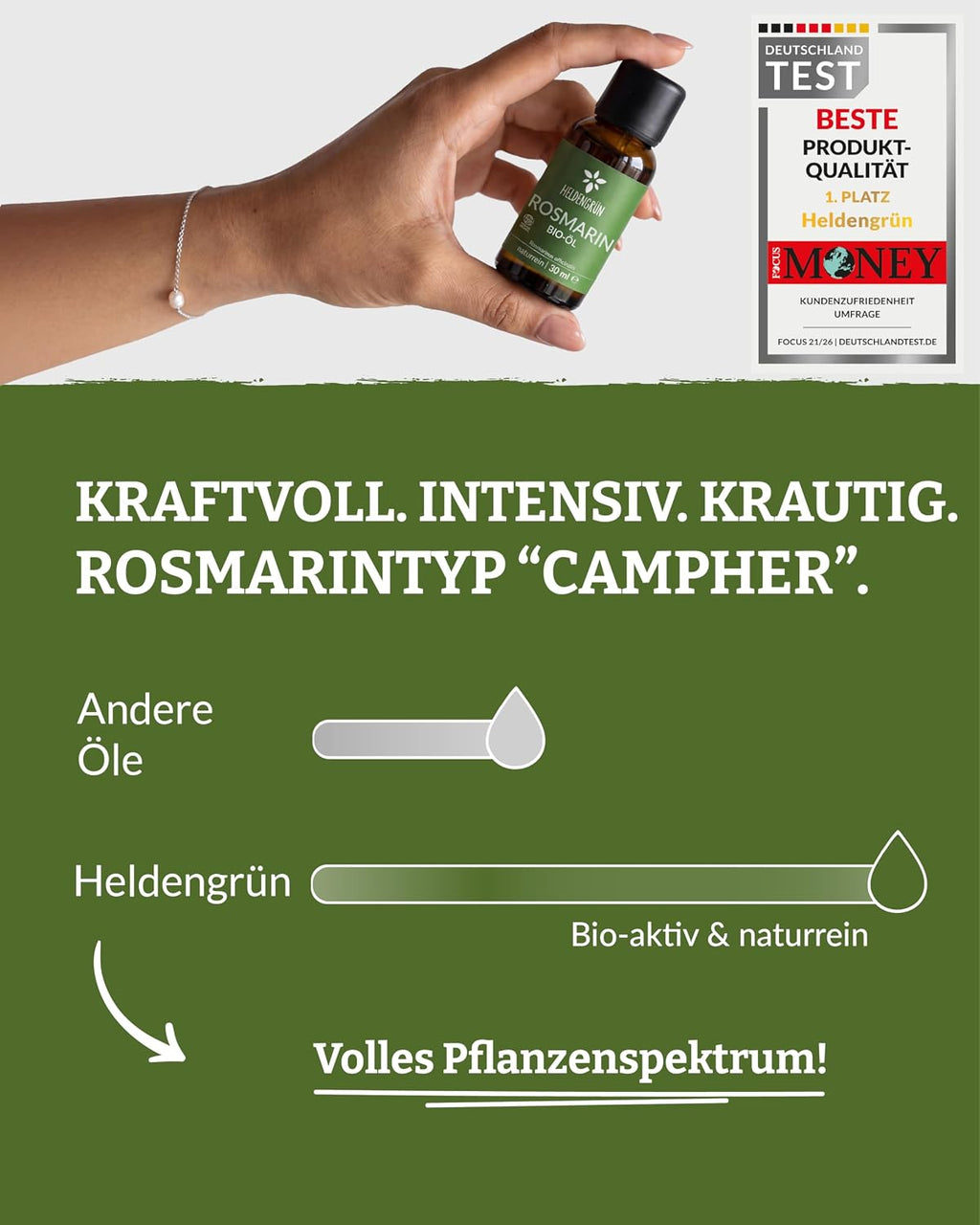 Heldengrün® BIO Lavendelöl [100% NATURREIN] Ätherisches Öl 30 ml